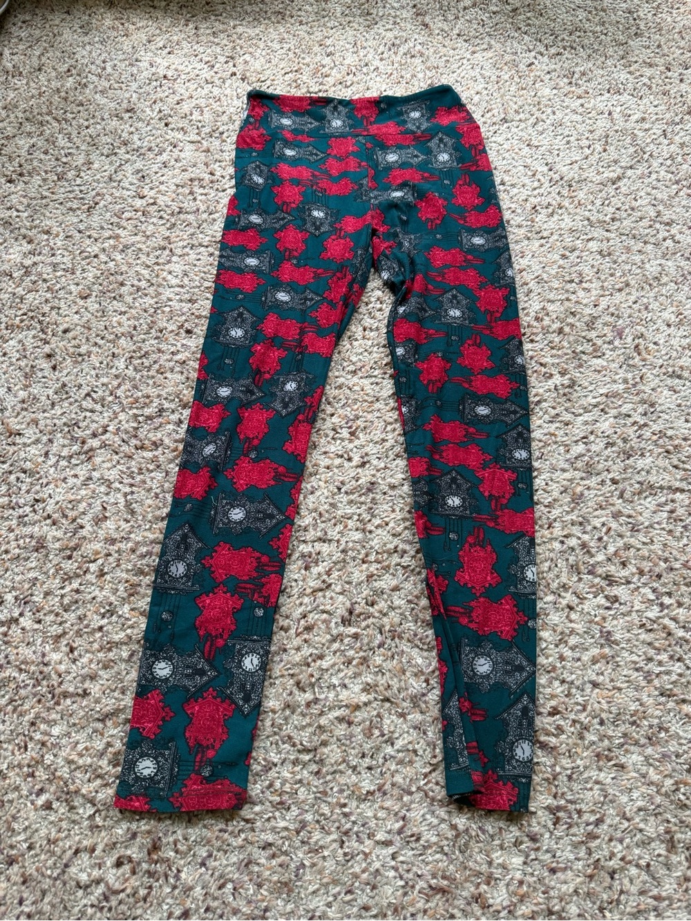 Women's Print Leggings with Clock accents